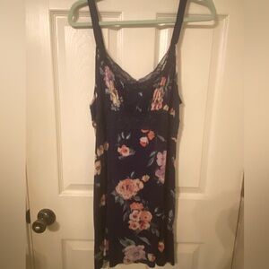 Apt 9 Chemise nightgown - navy blue with large floral print